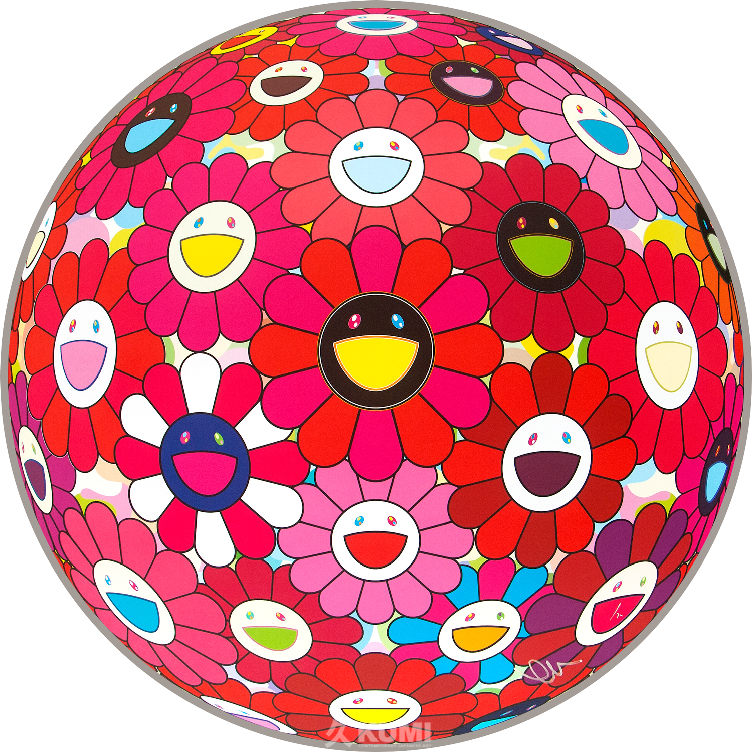Takashi Murakami Flower Ball Red (Letter to Picasso) Print | Kumi Contemporary