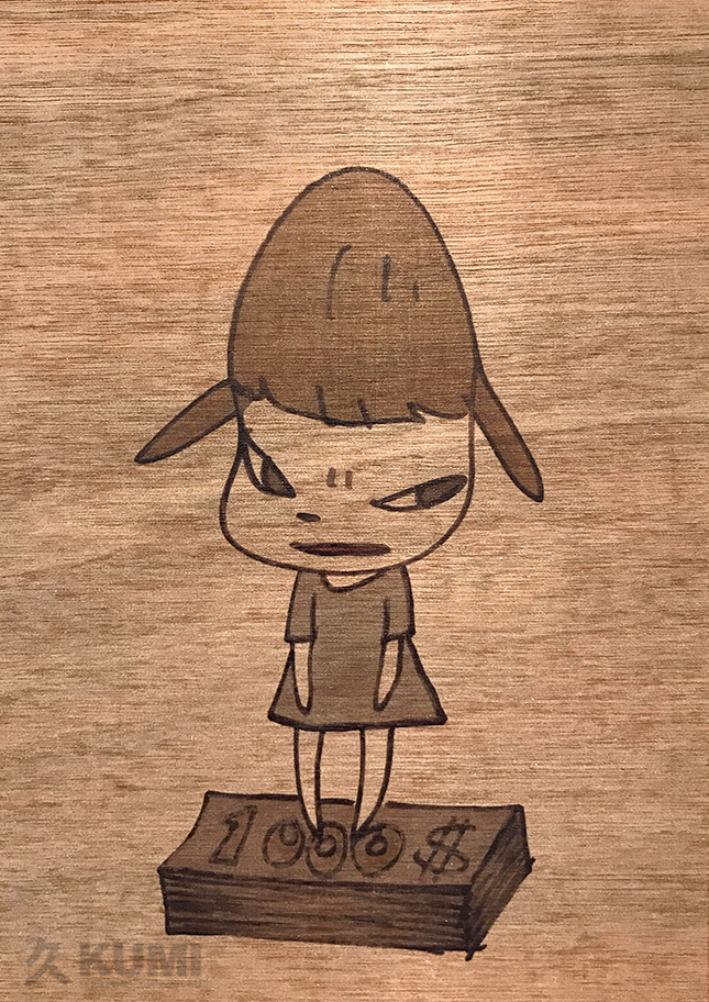 YOSHITOMO NARA Untitled Girl on Wood