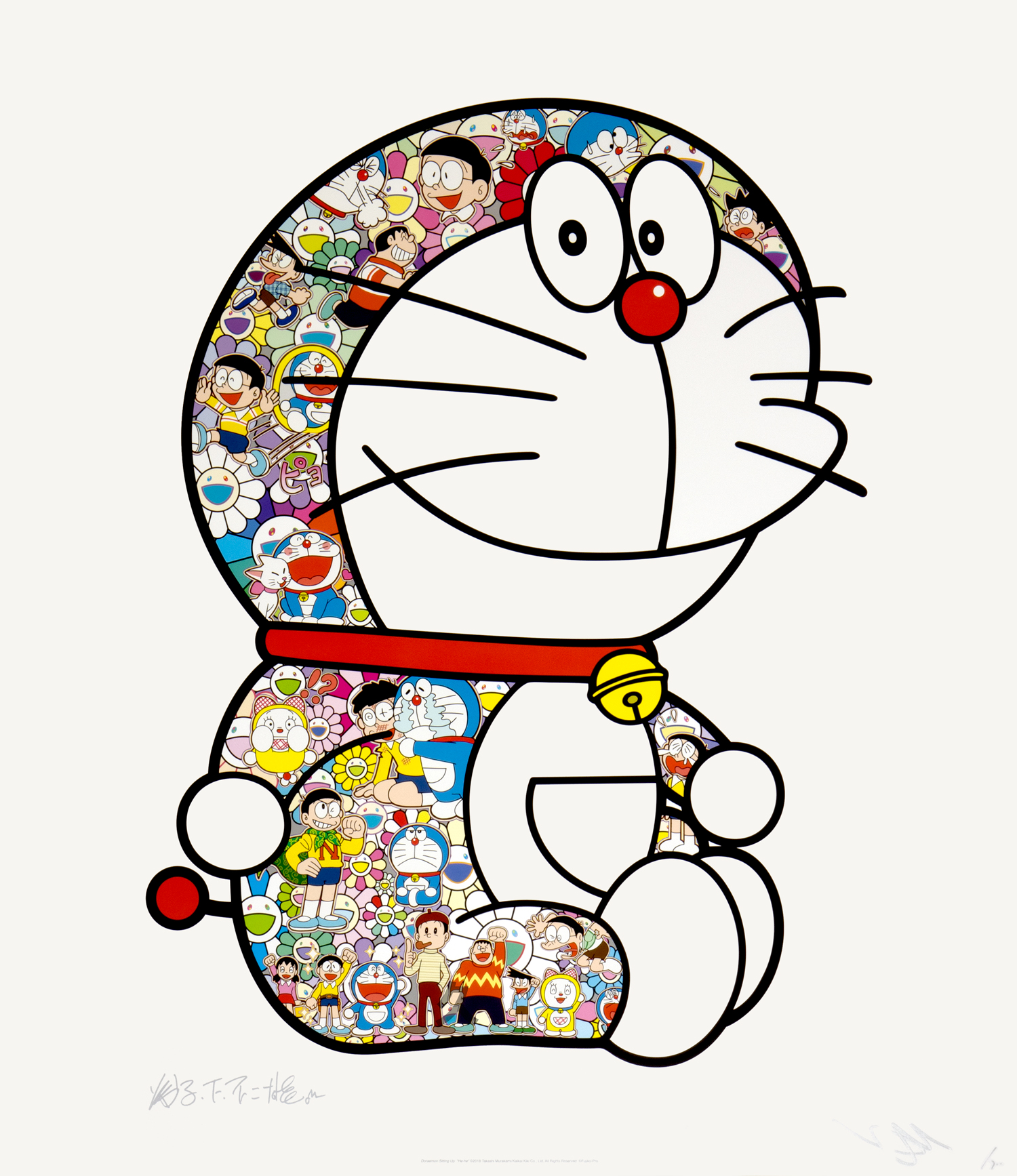 Takashi Murakami Doraemon Sitting Up - He-he Print | Kumi Contemporary