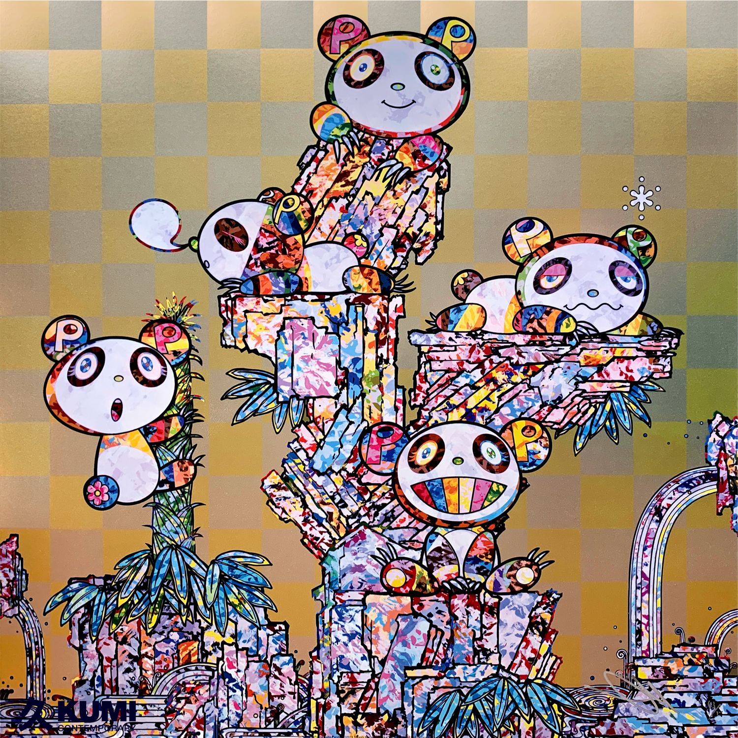 Takashi Murakami: Madsaki Take me to a Kung Fu Move Murakami Panda Cubs Korin Courtly Elegance