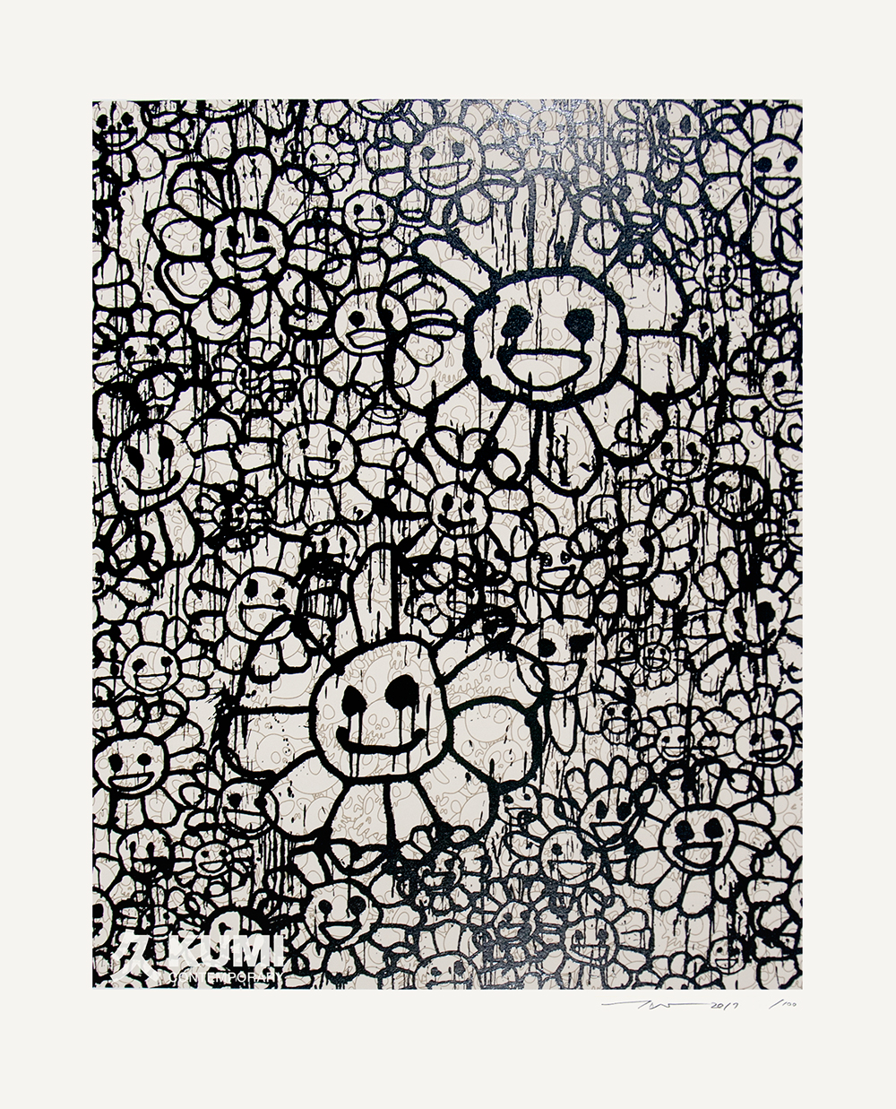 TAKASHI MURAKAMI x MADSAKI Flowers Beige Print