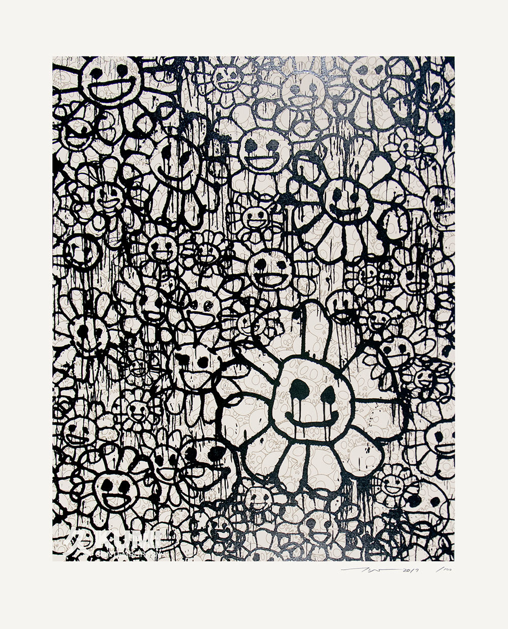 TAKASHI MURAKAMI x MADSAKI Flowers Beige Print